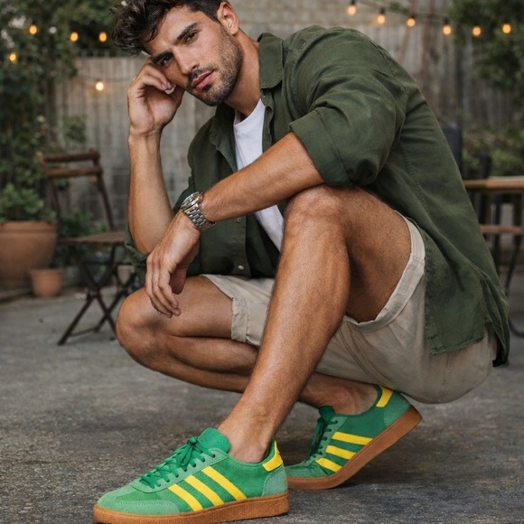 Adidas Handball Spezial Men’s 8.5 Green Yellow Gum New w/ Box